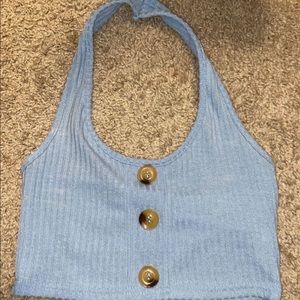 Romwe halter button top